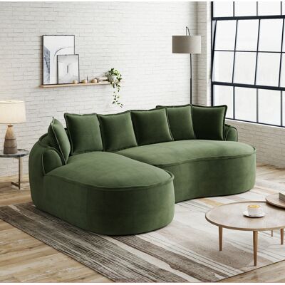 ACKERMAN Canapé Sans Cadre, Canapé Cloud En Tissu Chenille, Forme En L Avec Assise Extra Profonde Et Accoudoirs Larges, Avec Méridienne Et Coussins, Aucun Montage Requis, Vert - Publicité ACKERMAN Canapé Sans Cadre, Canapé Cloud En Tissu Chenille, Forme En L Avec Assise Extra Profonde Et Accoudoirs Larges, Avec Méridienne Et Coussins, Aucun Montage Requis, Vert - Publicité