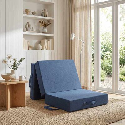 Canapé-lit Pliable 75 X 63 X 45 Cm Bleu Vidaxl - Publicité Canapé-lit Pliable 75 X 63 X 45 Cm Bleu Vidaxl - Publicité