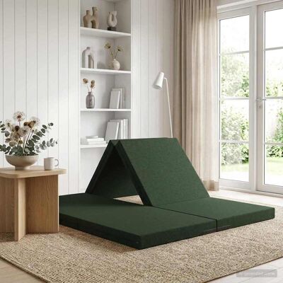 Vidaxl Canapé-lit Pliable 140 X 67 X 45 Cm Vert Foncé - Publicité Vidaxl Canapé-lit Pliable 140 X 67 X 45 Cm Vert Foncé - Publicité