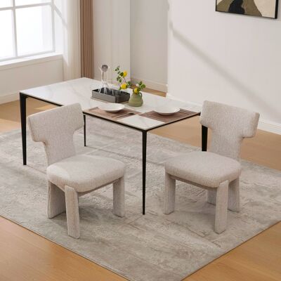 ACKERMAN Lot De 2 Fauteuils D'Appoint En Chenille Moderne Avec Pieds En Bois Caoutchouté – Fauteuils D'Accent Sans Accoudoirs Avec Dossier Incurvé Pour Salon, Chambre À Coucher, Restaurant, Café, Salle À Mange - Publicité ACKERMAN Lot De 2 Fauteuils D'Appoint En Chenille Moderne Avec Pieds En Bois Caoutchouté – Fauteuils D'Accent Sans Accoudoirs Avec Dossier Incurvé Pour Salon, Chambre À Coucher, Restaurant, Café, Salle À Mange - Publicité