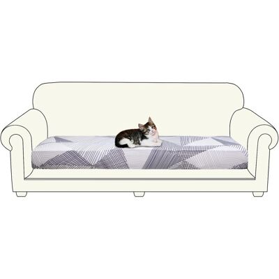OEM Housse Extensible Pour Canapé 4 Places, Motif Géométrique Blanc, 170-210 Cm - Publicité OEM Housse Extensible Pour Canapé 4 Places, Motif Géométrique Blanc, 170-210 Cm - Publicité