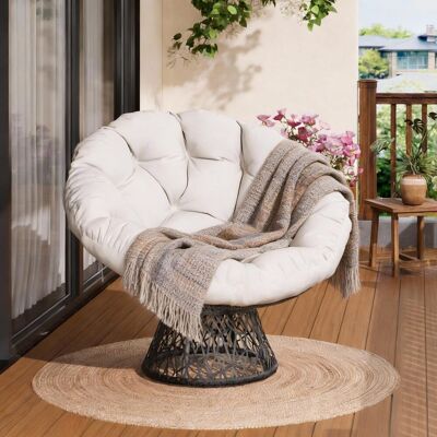 POSTACK Fauteuil Papasan Rotin 94×90 Cm Coussin Épais Ergonomique Pivotant 360° Cadre Acier Pour Salon Chambre Lecture - Publicité POSTACK Fauteuil Papasan Rotin 94×90 Cm Coussin Épais Ergonomique Pivotant 360° Cadre Acier Pour Salon Chambre Lecture - Publicité