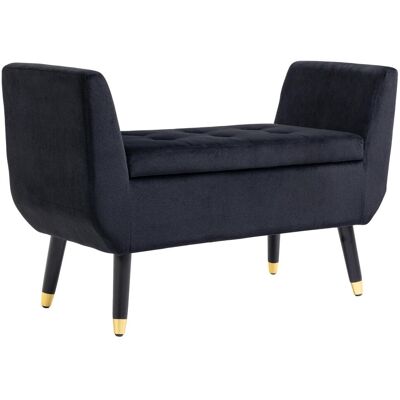 OEM Banc De Rangement Avec Accoudoirs, Banquette Capitonnée Aspect Velours, Coffre De Rangement Avec Pieds En Bois, Banc Coffre Pour Salon, Chambre, Entrée, 107 X 42 X 65 Cm, Noir - Publicité OEM Banc De Rangement Avec Accoudoirs, Banquette Capitonnée Aspect Velours, Coffre De Rangement Avec Pieds En Bois, Banc Coffre Pour Salon, Chambre, Entrée, 107 X 42 X 65 Cm, Noir - Publicité