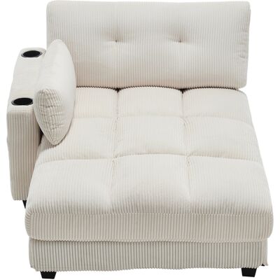 FLACEWESTA Fauteuil Palmier Moelleux À Rayures, Accoudoirs Rembourrés, Appui-tête Rabattable, Porte-gobelets Et Poche Latérale – Beige Pour Salon Et Chambre - Publicité FLACEWESTA Fauteuil Palmier Moelleux À Rayures, Accoudoirs Rembourrés, Appui-tête Rabattable, Porte-gobelets Et Poche Latérale – Beige Pour Salon Et Chambre - Publicité
