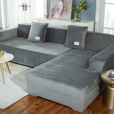 OEM Housse De Canapé D'Angle Avec Accoudoirs Housse De Canapé Canapé De Protection Extensible En Forme De L (canapé D'Angle En Forme De L, Veuillez Acheter Deux Pièces)-gris Clair Simple 90-140cm - Publicité OEM Housse De Canapé D'Angle Avec Accoudoirs Housse De Canapé Canapé De Protection Extensible En Forme De L (canapé D'Angle En Forme De L, Veuillez Acheter Deux Pièces)-gris Clair Simple 90-140cm - Publicité