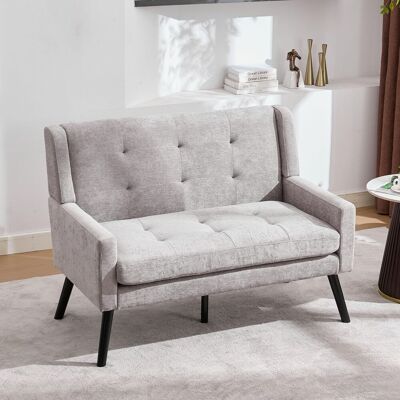OEM Banc En Lin Haut De Gamme (2 Places) Avec Pieds Antidérapants En Bois Massif Et Coussin En Mousse Haute Densité – Fauteuil D'Appoint Capitonné Pour Salon, Chambre Et Bureau - Publicité OEM Banc En Lin Haut De Gamme (2 Places) Avec Pieds Antidérapants En Bois Massif Et Coussin En Mousse Haute Densité – Fauteuil D'Appoint Capitonné Pour Salon, Chambre Et Bureau - Publicité