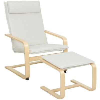 OEM Fauteuil Avec Repose-pieds – Fauteuil De Lecture À Dossier Haut, Appui-tête Amovible, Pieds En Bois Et Revêtement En Lin Crème - Publicité OEM Fauteuil Avec Repose-pieds – Fauteuil De Lecture À Dossier Haut, Appui-tête Amovible, Pieds En Bois Et Revêtement En Lin Crème - Publicité