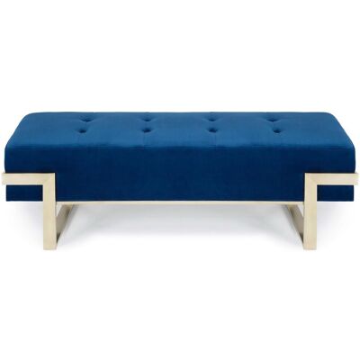 MENZZO Banquette Istanbul Velours Bleu Pieds Or - Publicité MENZZO Banquette Istanbul Velours Bleu Pieds Or - Publicité