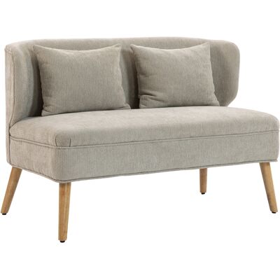 OEM Canapé 2 Places En Chenille, Petit Sofa Avec Dossier À Ailes, Assise Epaisse, Pieds En Bois Caoutchouc, Couleur Beige - Publicité OEM Canapé 2 Places En Chenille, Petit Sofa Avec Dossier À Ailes, Assise Epaisse, Pieds En Bois Caoutchouc, Couleur Beige - Publicité