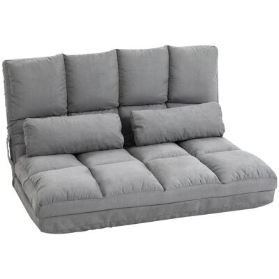 OEM Homcom Chauffeuse Matelas D'Appoint Pliant Fauteuil Convertible Inclinaison Dossier Réglable 2 Coussins Inclus En Polyester Aspect Suédé, Pour Salon, Chambre Et Bureau, Gris - Publicité OEM Homcom Chauffeuse Matelas D'Appoint Pliant Fauteuil Convertible Inclinaison Dossier Réglable 2 Coussins Inclus En Polyester Aspect Suédé, Pour Salon, Chambre Et Bureau, Gris - Publicité