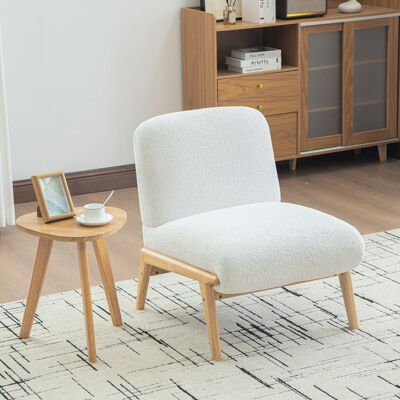 MIDUODUO Chaise Lounge En Tissu Scandinave – Tissu Chenille Doux Et Cadre En Bois Solide,idéal Pour Le Salon Et La Chambre,ivoire - Publicité MIDUODUO Chaise Lounge En Tissu Scandinave – Tissu Chenille Doux Et Cadre En Bois Solide,idéal Pour Le Salon Et La Chambre,ivoire - Publicité