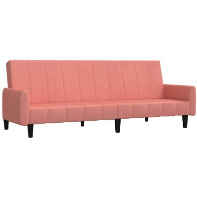 DESIGN IN Canapé Sofa-lit À 2 Places Rose Velours - Publicité DESIGN IN Canapé Sofa-lit À 2 Places Rose Velours - Publicité