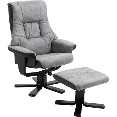 ACKERMAN Fauteuil Relax Avec Repose-pieds, Fauteuil Tv Pivotant Avec Fonction Inclinaison, Microfibre Gris, 78x82,5x109 Cm, Idéal Pour Salon Et Détente - Publicité ACKERMAN Fauteuil Relax Avec Repose-pieds, Fauteuil Tv Pivotant Avec Fonction Inclinaison, Microfibre Gris, 78x82,5x109 Cm, Idéal Pour Salon Et Détente - Publicité