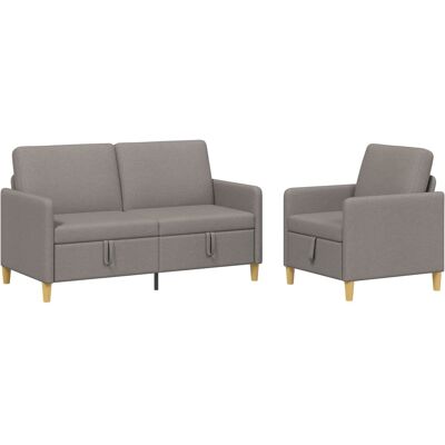 Canapé Avec Rangement 2 Pcs Taupe Polyester Vidaxl - Publicité Canapé Avec Rangement 2 Pcs Taupe Polyester Vidaxl - Publicité