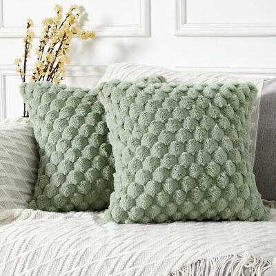 OEM Lot De 2 Housses De Coussin Décoratives En Fausse Fourrure Vert Sauge Pour Canapé, 40cm X 40cm 16x16 Pouces, Housses De Coussin Unies Carrées, Douces, Confortables Et Luxueuses, Adaptées Pour Canapé, - Publicité OEM Lot De 2 Housses De Coussin Décoratives En Fausse Fourrure Vert Sauge Pour Canapé, 40cm X 40cm 16x16 Pouces, Housses De Coussin Unies Carrées, Douces, Confortables Et Luxueuses, Adaptées Pour Canapé, - Publicité