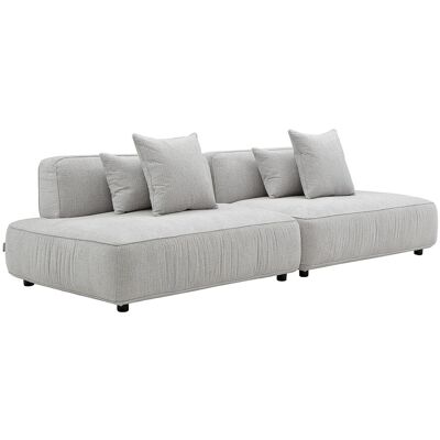 VENTE-UNIQUE Canapé 5 Places Ouvert Modulable En Tissu Chenille Gris Clair Lelaco - Publicité VENTE-UNIQUE Canapé 5 Places Ouvert Modulable En Tissu Chenille Gris Clair Lelaco - Publicité
