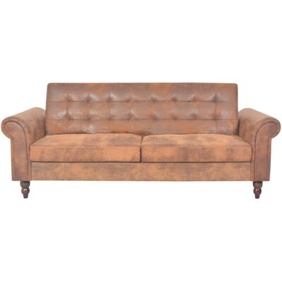 DESIGN IN Canapé Sofa À 2 Places Convertible Accoudoir Daim Synthétique Marron - Publicité DESIGN IN Canapé Sofa À 2 Places Convertible Accoudoir Daim Synthétique Marron - Publicité