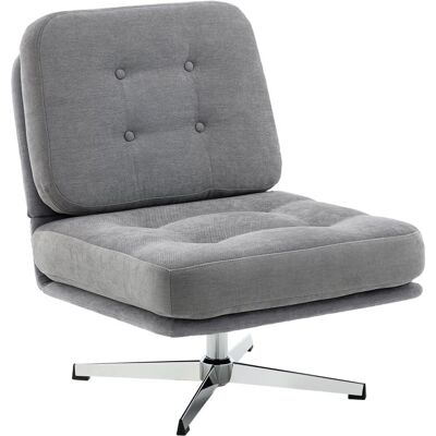 OEM Fauteuil Pivotant D'Appoint, Fauteuil De Lecture Capitonné En Chenille, Assise Large, Coussin En Plumes Et Pieds En Métal, Gris Clair - Publicité OEM Fauteuil Pivotant D'Appoint, Fauteuil De Lecture Capitonné En Chenille, Assise Large, Coussin En Plumes Et Pieds En Métal, Gris Clair - Publicité