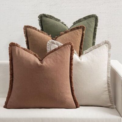 URSUS Lot De 4 Housses De Coussin Décoratives D'Automne En Lin Neutre À Franges, Style Bohème Rustique, Pour Lit, Canapé, Salon, Maison, 45 X 45 Cm, Beige/marron/vert - Publicité URSUS Lot De 4 Housses De Coussin Décoratives D'Automne En Lin Neutre À Franges, Style Bohème Rustique, Pour Lit, Canapé, Salon, Maison, 45 X 45 Cm, Beige/marron/vert - Publicité