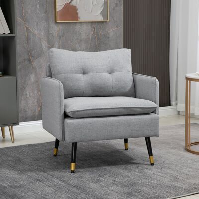 OEM Fauteuil Lounge Avec Accoudoirs, Assise Rembourrée Et Pieds En Acier, Canapé Une Place Moderne, 76 X 68 X 80 Cm, Gris - Publicité OEM Fauteuil Lounge Avec Accoudoirs, Assise Rembourrée Et Pieds En Acier, Canapé Une Place Moderne, 76 X 68 X 80 Cm, Gris - Publicité
