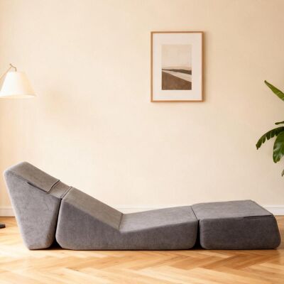 OEM Petit Canapé-lit Pour Adultes, Canapé-lit Pliable, Méridienne, Canapé De Sol Convertible En Mousse, Mini Canapé Lounge Avec Matelas Triple Pliable, Gris - Publicité OEM Petit Canapé-lit Pour Adultes, Canapé-lit Pliable, Méridienne, Canapé De Sol Convertible En Mousse, Mini Canapé Lounge Avec Matelas Triple Pliable, Gris - Publicité