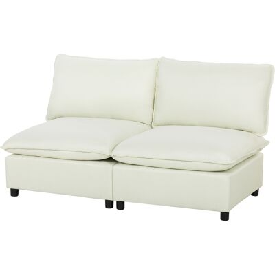 HEAT Canapé Modulable 2 Places, Canapé De Salon Moderne De 146 Cm De Long Sans Accoudoirs, Avec Assise Large, Coussins Épais, Couleur Crème - Publicité HEAT Canapé Modulable 2 Places, Canapé De Salon Moderne De 146 Cm De Long Sans Accoudoirs, Avec Assise Large, Coussins Épais, Couleur Crème - Publicité