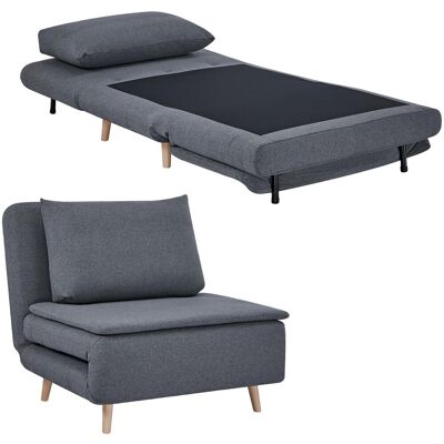OEM Fauteuil Convertible 3 En 1 Avec Fonction Lit, Dossier Inclinable, Pieds En Hêtre, Coussin, Gris Idéal Pour Salon, Chambre À Coucher Ou Bureau Facile À Assembler Avec Instructions Incluses - Publicité OEM Fauteuil Convertible 3 En 1 Avec Fonction Lit, Dossier Inclinable, Pieds En Hêtre, Coussin, Gris Idéal Pour Salon, Chambre À Coucher Ou Bureau Facile À Assembler Avec Instructions Incluses - Publicité