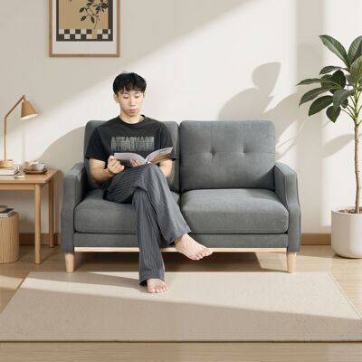 ALLAUVE Canapé 2 Places Usb, Sofa Rembourré En Tissu À Dossier Épais, Avec Pieds Bois Pour Petit Espace - Publicité ALLAUVE Canapé 2 Places Usb, Sofa Rembourré En Tissu À Dossier Épais, Avec Pieds Bois Pour Petit Espace - Publicité