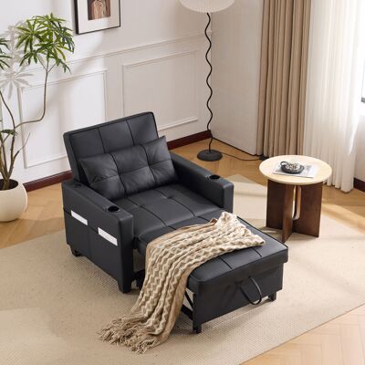 ACKERMAN Canapé-lit Individuel Extensible 3 En 1 – Avec Porte-gobelets Et Port Usb, Fauteuil Inclinable Canapé, Chaise-lit, Fauteuil, Parfait Pour Petits Espaces - Publicité ACKERMAN Canapé-lit Individuel Extensible 3 En 1 – Avec Porte-gobelets Et Port Usb, Fauteuil Inclinable Canapé, Chaise-lit, Fauteuil, Parfait Pour Petits Espaces - Publicité