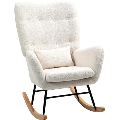 OEM Fauteuil À Bascule, Housse Confortable, Rembourrage Épais, Coussin Lombaire, Antidérapant, Blanc Crème - Publicité OEM Fauteuil À Bascule, Housse Confortable, Rembourrage Épais, Coussin Lombaire, Antidérapant, Blanc Crème - Publicité