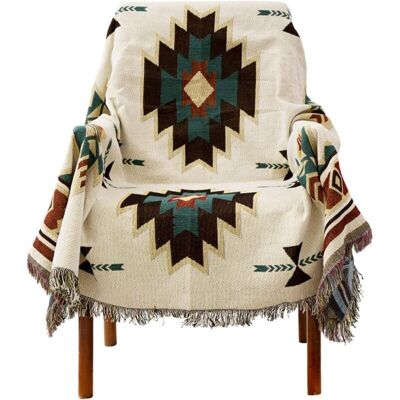 OEM Plaid En Coton Et Fibre De Polyester 90x150 Cm – Couverture Jacquard Légère – Housse De Canapé Style Ethnique Américain - 150cm- - Publicité OEM Plaid En Coton Et Fibre De Polyester 90x150 Cm – Couverture Jacquard Légère – Housse De Canapé Style Ethnique Américain - 150cm- - Publicité