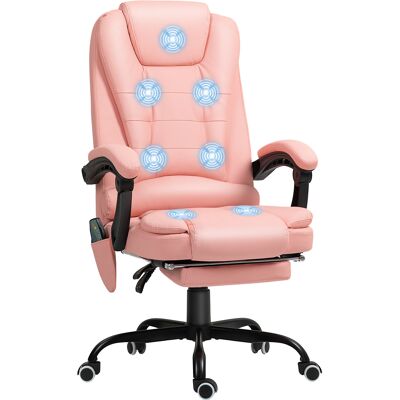 DEVOKO Fauteuil Massage Bureau Rose 7 Points Vibration Dossier Repose-pieds Ajustables Simili Cuir 120kg - Publicité DEVOKO Fauteuil Massage Bureau Rose 7 Points Vibration Dossier Repose-pieds Ajustables Simili Cuir 120kg - Publicité