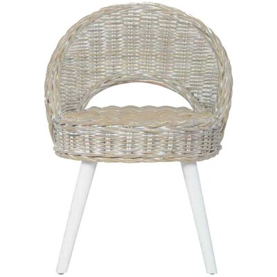 Maison Exclusive - Chaise De Canapé Rotin Kubu Blanc - Publicité Maison Exclusive - Chaise De Canapé Rotin Kubu Blanc - Publicité