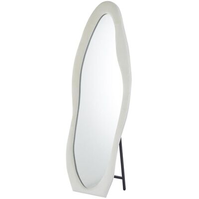 MENZZO Miroir En Pied Décoratif Design Ondulé Pierrot 70x170cm Velours Crème - Publicité MENZZO Miroir En Pied Décoratif Design Ondulé Pierrot 70x170cm Velours Crème - Publicité