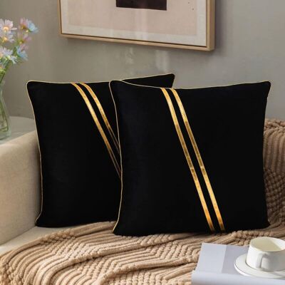 OEM Housse De Coussin Extérieur Moderne De 45 X 45 Cm, Velours Doré, 2 Taies D'Oreiller Vintage, Canapé - Chambre, Voiture, Décoration De Maison Noire-crezuo - Publicité OEM Housse De Coussin Extérieur Moderne De 45 X 45 Cm, Velours Doré, 2 Taies D'Oreiller Vintage, Canapé - Chambre, Voiture, Décoration De Maison Noire-crezuo - Publicité