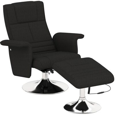 OEM Fauteuil De Massage Avec Repose-pieds, Dossier Inclinable, 78 X 95 X 88 Cm, Noir - Publicité OEM Fauteuil De Massage Avec Repose-pieds, Dossier Inclinable, 78 X 95 X 88 Cm, Noir - Publicité
