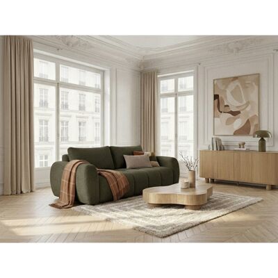 Bobochic - Canapé Droit Convertible Ouverture Express 3 Places Fuji Tissu Bouclette Vert - Publicité Bobochic - Canapé Droit Convertible Ouverture Express 3 Places Fuji Tissu Bouclette Vert - Publicité