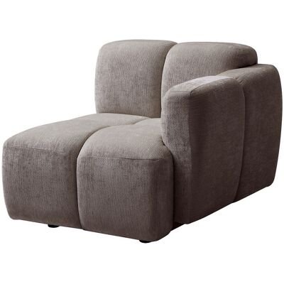 VENTE-UNIQUE Fauteuil D'Angle Droit En Tissu Texturé Taupe Carlivi - Publicité VENTE-UNIQUE Fauteuil D'Angle Droit En Tissu Texturé Taupe Carlivi - Publicité