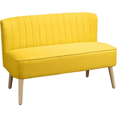 OEM Canapé 2 Places Avec Rembourrage Moelleux, Revêtement Facile À Entretenir, Capacité De 220 Kg, Dimensions 117 X 56,5 X 77 Cm, Couleur Jaune - Publicité OEM Canapé 2 Places Avec Rembourrage Moelleux, Revêtement Facile À Entretenir, Capacité De 220 Kg, Dimensions 117 X 56,5 X 77 Cm, Couleur Jaune - Publicité