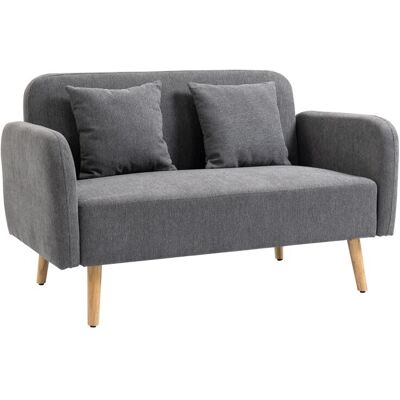 OEM Canapé 2 Places Avec 2 Coussins Décoratifs, Petit Sofa En Velours Moderne Pour Salon, Chambre, Espaces Réduits, Gris 130 X 70 X 80 Cm - Publicité OEM Canapé 2 Places Avec 2 Coussins Décoratifs, Petit Sofa En Velours Moderne Pour Salon, Chambre, Espaces Réduits, Gris 130 X 70 X 80 Cm - Publicité
