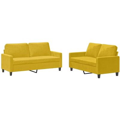 Maison Exclusive - Ensemble De Canapés 2 Pcs Avec Coussins Jaune Velours - Publicité Maison Exclusive - Ensemble De Canapés 2 Pcs Avec Coussins Jaune Velours - Publicité