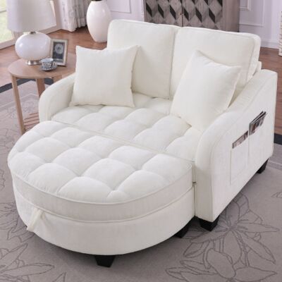 XISRENS Canapé Multifonctionnel, Convertible En Lit 2 En 1, Avec Pouf De Rangement, En Tissu Respirant Et Doux Pour La Peau, En Bois D'Eucalyptus Écologique, Idéal Pour Les Petits Salons, Bureaux Et Chambres, - Publicité XISRENS Canapé Multifonctionnel, Convertible En Lit 2 En 1, Avec Pouf De Rangement, En Tissu Respirant Et Doux Pour La Peau, En Bois D'Eucalyptus Écologique, Idéal Pour Les Petits Salons, Bureaux Et Chambres, - Publicité