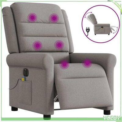 OEM Fauteuil De Massage Inclinable Électrique - 3303311 - Taupe - Tissu Polyester - Massage 6 Points, Inclinaison 135° - Publicité OEM Fauteuil De Massage Inclinable Électrique - 3303311 - Taupe - Tissu Polyester - Massage 6 Points, Inclinaison 135° - Publicité