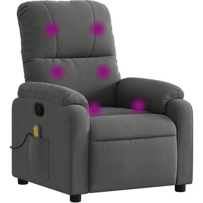 Maison Exclusive - Fauteuil Inclinable De Massage Gris Foncé Tissu Microfibre - Publicité Maison Exclusive - Fauteuil Inclinable De Massage Gris Foncé Tissu Microfibre - Publicité