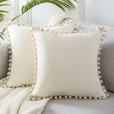 AHLSEN Bravix Housse De Coussin 45x45 Blanc Decoration Chambre Fille Lot De 2 Coussins Et Accessoires Decoratifs Pour Canapé Design Double Face De Couleur Uni - Publicité AHLSEN Bravix Housse De Coussin 45x45 Blanc Decoration Chambre Fille Lot De 2 Coussins Et Accessoires Decoratifs Pour Canapé Design Double Face De Couleur Uni - Publicité
