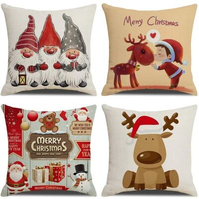 OEM Housse De Coussin Noel 45x45cm, Lot De 4 Noël Décoratif Canapé En Coton Et Lin Noël Pour Canapé Lit Chambre Chaise Jardin-joyeux Noël Décoration - Publicité OEM Housse De Coussin Noel 45x45cm, Lot De 4 Noël Décoratif Canapé En Coton Et Lin Noël Pour Canapé Lit Chambre Chaise Jardin-joyeux Noël Décoration - Publicité