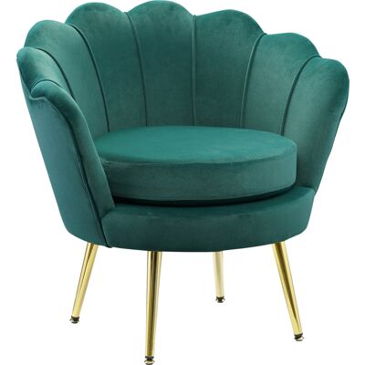 DEVOKO Fauteuil Coquillage Vintage Dossier Haut Design Élégant Chambre Salon 76x67x74cm, Vert Foncé - Publicité DEVOKO Fauteuil Coquillage Vintage Dossier Haut Design Élégant Chambre Salon 76x67x74cm, Vert Foncé - Publicité