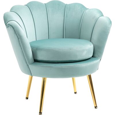 OEM Fauteuil Vintage En Velours Bleu Avec Dossier Haut 76x67x74cm, Meuble De Chambre Élégant En Vert - Publicité OEM Fauteuil Vintage En Velours Bleu Avec Dossier Haut 76x67x74cm, Meuble De Chambre Élégant En Vert - Publicité