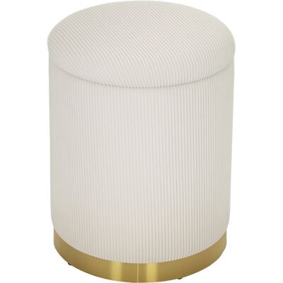 MIDUODUO Ottoman Rangement Tabouret Pliant Couvercle Base Acier Repose Pied Rond 36 X 36 X 44 Cm Blanc Crème - Publicité MIDUODUO Ottoman Rangement Tabouret Pliant Couvercle Base Acier Repose Pied Rond 36 X 36 X 44 Cm Blanc Crème - Publicité