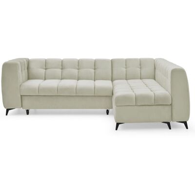 MENZZO Canapé D'Angle Convertible Chessy Velours Beige - Publicité MENZZO Canapé D'Angle Convertible Chessy Velours Beige - Publicité